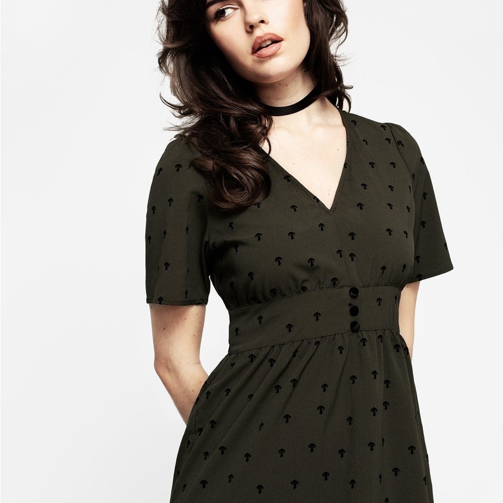 Disturbia Chanterelle Velour V-Neck Midaxi Dress – US 4